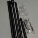 YeYeBest Curtain Rods for Windows 28 to 64 Inch, 5/8 Inch Metal Curtain Rod Set,Heavy Duty Winbdow Curtain Rod with Brackets Black