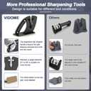 Knife Sharpener Auto-adjust, Ergonomic Handle Classic Kitchen Knife Accessories Original Premium Polish Restore Dull Blades Fan-shaped Tungsten Carbide Really Works for Steel Knives Scissors