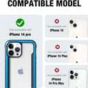 RAPTIC Shield for iPhone 14 Pro Case, Shockproof Protective Clear Case, Military Grade 10ft Drop Tested, Durable Aluminum Frame, Anti-Yellowing Technology, 6.1 inch, Marine Blue
