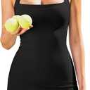 REORIA Womens Halter Neck Tennis Dress Sleeveless Built in Shorts with Pockets Summer Dress Golf Athletic Outfits (Black, XS)