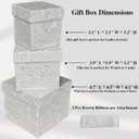 suosicn 4 Pack Cream White Gift Box,Assorted Sizes Square Gift Boxes for Birthday Parties, Wedding, Baby Shower and All Any Occasions