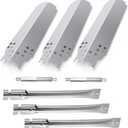Grill Parts for Charbroil Classic 360 3-Burner 463672717 463672817 463773717 G320-0200-W1A G215-0203-W1, Burner and Heat Plates Kit for American Gourmet 3-Burner 465735621 (3-Pack-SS)