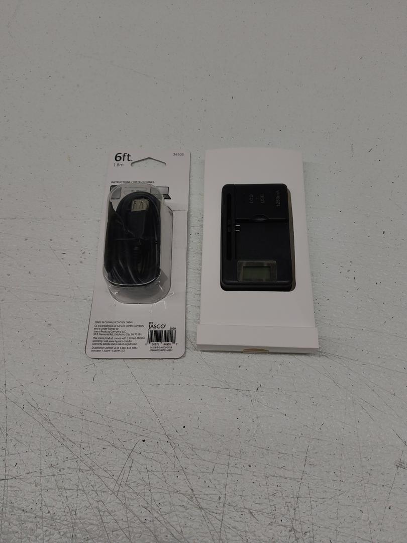 Pack of 2 ZGEAR and By Jasco, 6 ft Audio Cable, 
Universal Battery Charger 