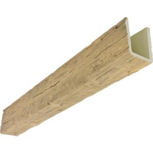 Heritage Timber Salvaged Timber Faux Wood Beam, 3-Sided (U-Beam), 7 1/2"W x 9 1/2"H x 72"L, Natural White Oak Finish