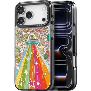 Rosarnnah for iPhone 17 Pro Case Aesthetic Black, ET Alien | Cute Funny Pattern Design for Girls Women Men, Durable Shockproof 6.3" Phone Case 6.6ft Drop Protection for Fashion Daily