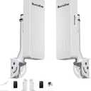 100Mbps Outdoor Point-to-Point Starlink WiFi Extender Signal Booster with Bracket for Starlink Gen 3 Router, 3KM Wireless Long Range Transmission,IP65 Waterproof, 5.8GHz 18dBi High Gain Antenna