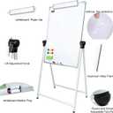 24"36" Double Sided Magnetic Whiteboard, Height Adjustable Dry Erase Board with Stand, Foldable A-Frame Whiteboard for Kids, Classroom, Office, Home with Markers, Eraser & Magnets