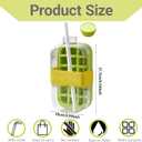 2-in-1 Ice Cube Bottle with Straw, Cool Summer Ice Maker Cup, Ice Cube Tray with Lid and Bin, Zero-Touch Press Design, Leakproof Ice Cube Mold for Freezer, Gym, Home & Travel (Green, 800ML)