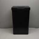 EKO Mirage-T 50 Liter / 13.2 Gallon Touchless Rectangular Motion Sensor Trash Can, Brushed Stainless Steel Finish (Matte Black)