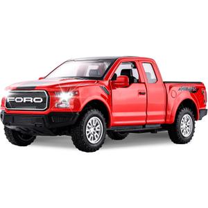 SASBSC F150 Pickup Truck Toys for Boys Age 3-8 Toy Trucks for Boy Ages 4-7 Diecast Metal Model Truck with Light and Sound Pull Back Toy Cars Gifts for 3+ Year Old Kids(Red)