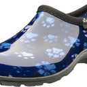 Sloggers Original Waterproof Rain and Garden Shoe for Women Outdoor Slip-On Garden Clog - Made in The USA with Premium Comfort Insole and Arch Support - Grungy Paw Print Blue, Size 10