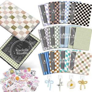 24PCS Cool Color Skin Set for E-Reader, and 4PCS Type C Charms/50PCS Scrapbook Stickers for Clear Case, 6.9"x4.8" Skin Front and Back Decal for Paper White 11th (Cool)