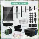 POPOSOAP 20W Solar Pond Filter with Fountain Pump, Solar Pond Pump and Filter Kit for Outdoor Pond Filter Box with Bio Media for Water Gardens, Ponds Up to 280 Gallons P3202