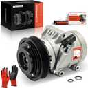 A-Premium Air Conditioner AC Compressor with Clutch Compatible with Ford Fusion 2006-2012, Lincoln MKZ 2010, Zephyr 2006, Mercury Milan 2006-2011, w/ 5.24" Outer diameter Pulley, w/ 5.04" Inner diamet