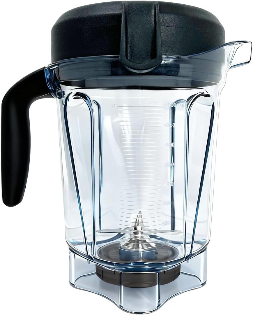 Blender Pitcher 64 oz Low-Profile Clear, Replacement Container for 5300, 6500,750,7500, 5200, 6000, 6300,VM0102, VM0103, VM0197, G/Propel/Professional Series etc.