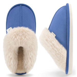 Ecetana Womens Slipper with Memory Foam Fluffy Soft Warm Slip On House Shoes
 Size 42-43 L