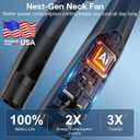 Hionly AI Neck Fan, 6 Speeds Adjustable Portable Personal Fan Rechargeable, Faster Cooling Wearable Fan, Ultra Quiet for Home, Office, Travel, Outdoor