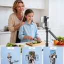 TECKNET 71" Phone Tripod & Selfie Stick, Portable Extendable Cell Phone Tripod Stand with Wireless Remote and Phone Holder, with Wireless Remote Control for iPhone/Samsung/Android/Camera