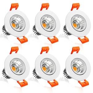InShareplus 2 Inch LED Downlight, 3W Recessed Lighting COB Dimmable, 3000K Warm White, CRI80, Ceiling Lights with LED Driver, 6 Pack