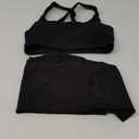 Workout Sets for Women High Waisted Leggings with Cross Back Sports Bra 2 Piece Gym Outfits Yoga Gym Clothes (Large, Black)