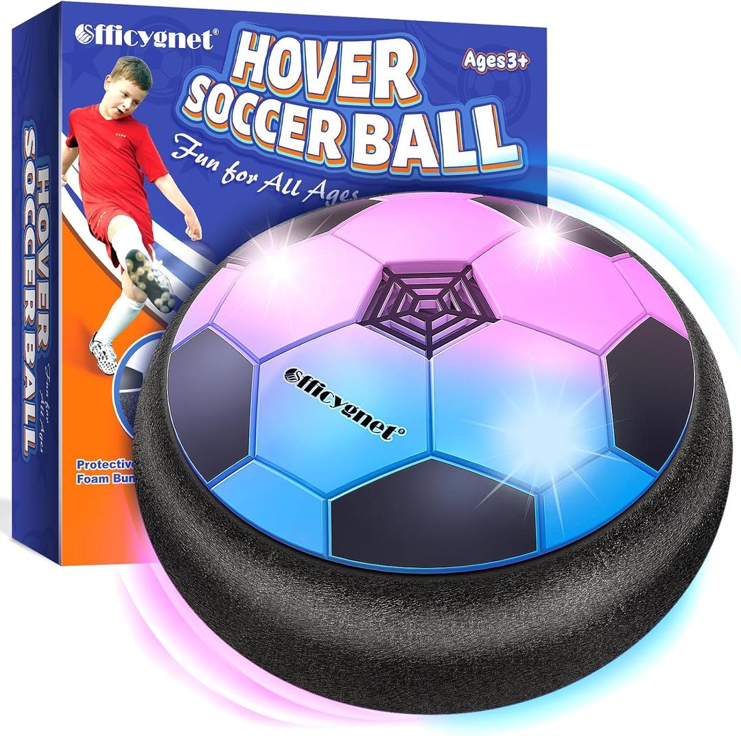 Officygnet Hover Soccer Ball for Kids, Indoor Toys Games Gifts for Boys Age 6, 7, 8, 9, 10, 11, 12 Years Old, Air Floating Light-Up Soccer Toys Games for Kids 6-8, 8-12, Ideal Easter Birthday Gifts