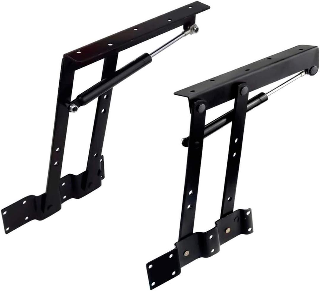 2pcs Folding Lift up Top Coffee Table Lifting Frame Desk Mechanism Hardware Fitting Hinge Spring Standing Rack Hinge Rack Bracket (Gas Hydraulic)