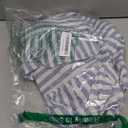 Boao Cotton 52 x 70 Inch Farmhouse Ruffle Tablecloth Blue White Striped Flounces Trim Table Cover for Rectangle Table Kitchen Party Wedding Decor