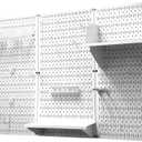 Wall Control Pegboard Organizer 4 ft. Metal Pegboard Standard Tool Storage Kit with White Toolboard and White Accessories