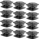 Davinci Lighting Flexfit Solar Outdoor Post Cap Lights - Includes Bases for 4x4 5x5 6x6 Wooden Posts - Bright LED Light - Slate Black (12 Pack)