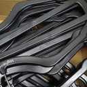 Higher Hangers Premium Black Plastic Hangers, Slimline Space Saving Hangers for Clothes, Closet Organizer for College Dorms, RVs & More, Creates Closet Space, Reduces Wrinkles & Clutter, 120-Pack, 17 inches wide x 6 inches tall x 1/4 inch thick