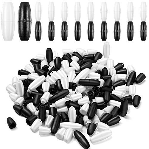 WILLBOND 100 Pcs Breakaway Clasps for Necklace Plastic Safety Bracelet Clasps for Lanyard Bead Barrel Connectors for Necklace Bracelet Jewelry Making DIY (Black,White)