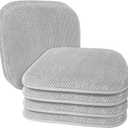 Silver Grey Chairs Cushions for Dining Chairs 6 Pack Non Slip Foam Kitchen Seat Cushions Washable Soft Thick Patio Pads Large Wooden Metal Tapered Chair Cushions,17" x 15"