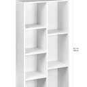 Amazon Basics 7 Cube Organizer Bookcase, Storage Shelf for Home and Office, Display Storage Organizer, Sturdy with Easy Assembly, 9.25"D x 19.49"W x 41.73"H, White, 9.3 D x 19.5 W x 41.8 H in