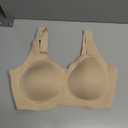 PoseFree Womens Seamless Wireless Supportive Bra Push Up Comfort Soft No Underwire Full Coverage T-Shirt Bra (X-Large, Nude)