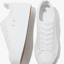SERNIAL Womens White Platform Sneakers PU Leather Platform Shoes Walking Shoes for Women, Size 8.5