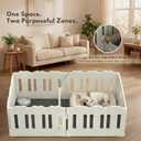 Dog Playpen with Divider & Washable Floor Pad, 6-Panel Indoor Puppy Playpen for Small Dogs & Puppies, 24" Tall Premium HDPE Panels, 61"x30"x24", Tool-Free Setup (White)