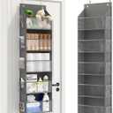 Fixwal 5-Shelf Over The Door Hanging Pantry Organizer, Room Organizer with Clear Plastic Pockets, 25lb Ultra Sturdy & Large Capacity for Closet, Bedroom, Nursery, Bathroom and Sundries