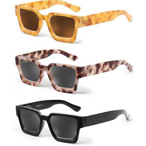 JM 3 Pack Square Oprah Style Reading Glasses for Women Men, Oversized Rectangle Spring Hinge Readers Blue Light Blocking, Magnification Strength: 3.0 x JM 3 Pack Square Oprah Style Reading Glasses for Women Men, Oversized Rectangle Spring Hinge Readers Blue Light Blocking, Magnification Strength: 3.0 x