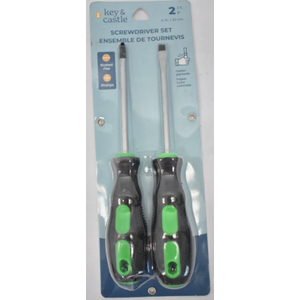 Key & Castle Screwdriver Set Slotted/Phillips 2 Piece Kit Comfort Handle Tools