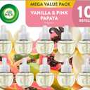Air Wick Plug in Scented Oil Refill, 10ct, Vanilla and Pink Papaya, Air Freshener, Essential Oils (0.67 Fl Oz (Pack of 1))