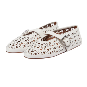 Beauty Cry Women's Mesh Ballet Flats Mary Jane Buckle Strap Perforated Ballerina Flat Shoes, 7