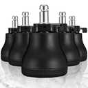 Bell Glides Replacement Office Chair Wheel, Swivel Caster Wheels to Fixed Stationary Castors,Switch Between Fixed and Smooth Sliding Computer Chairs Foot Pad for Hardwood Floors,Tile, Carpets(5pcs)