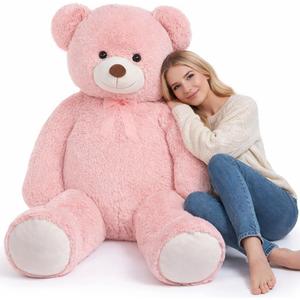 HollyHOME Giant Teddy Bear 5Ft Big Teddy Bear Stuffed Animal Birthday Valentines Day Plush for Kids and Girlfriend 60 inch Pink
