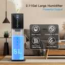 Humidifiers Large Room Bedroom with 7 Colors Light, 2.1Gal(8L) 3 Speed Quiet Ultrasonic Cool Mist Humidifier with 360 Nozzle, Humidity Setting, Timer,Aroma Box for Home Plant Baby Yoga Sleep (Gray)