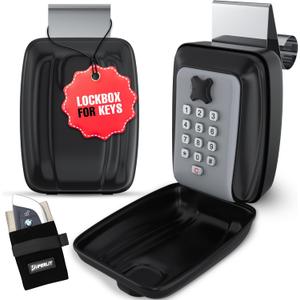 Superlit Car Lock Box - Turo Key Lock Box for Car Window for Rentals & Rideshare, anti-theft Car Device for Vehicles Waterproof Lockbox for Car Keys with RFID Signal Blocker Pouch - Standard