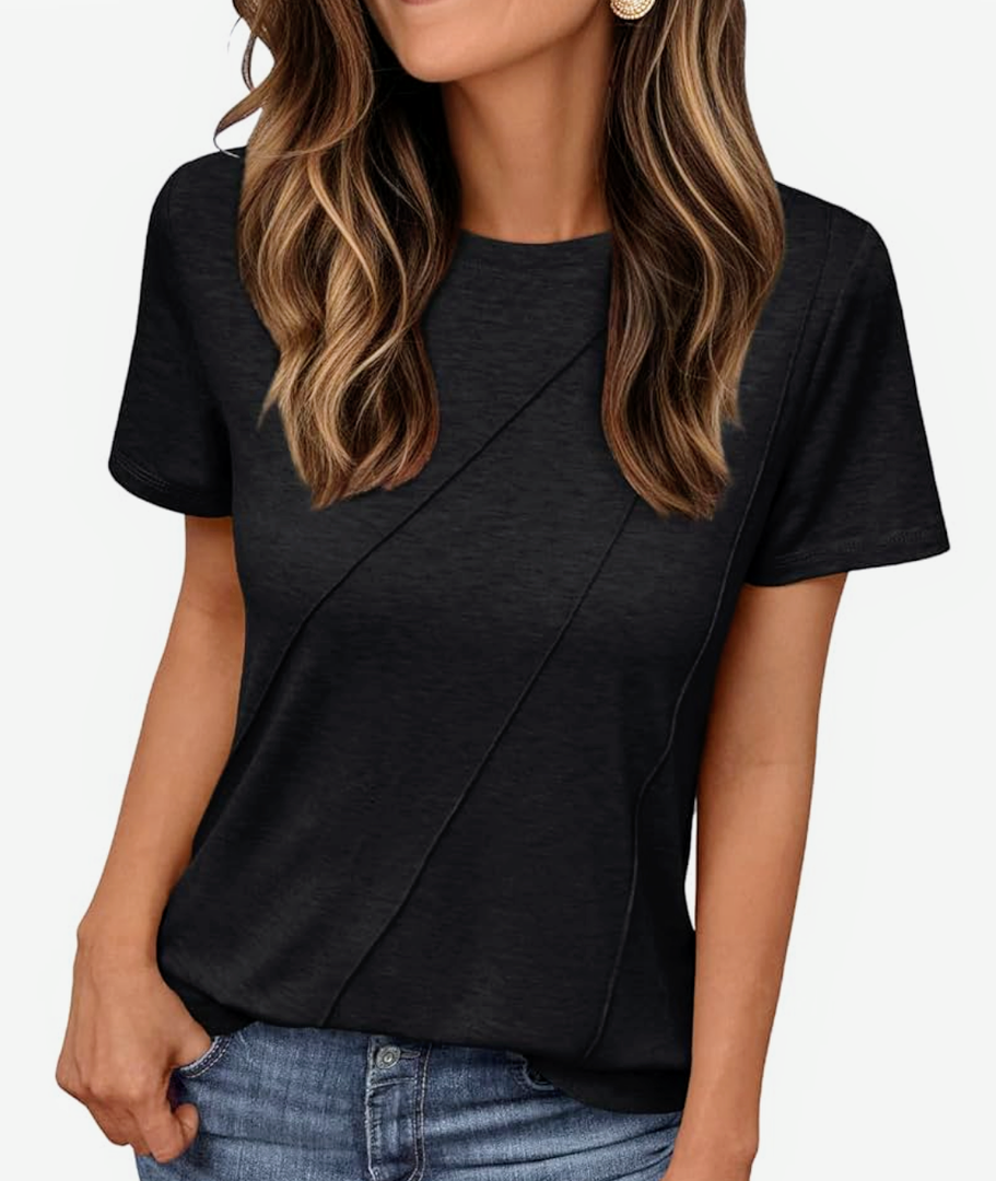 AUTOMET Womens Summer Tops Workout Shirts Beach Vacation Outfits Business Tshirts Dressy Fashion Spring Clothes 2025, Size L