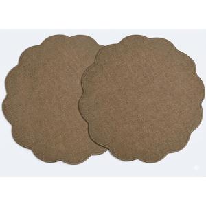AHHFSMEI Round Faux Linen Placemats Set of 2 Heat Resistant Non-Slip Stain Proof Table Mats for Kitchen Dining Elegant Decor Place Mats (Brown,2)