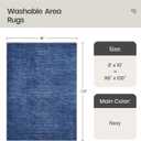 Valenrug 8x10 Area Rugs for Living Room, Large Washable Rug Non Slip Navy
