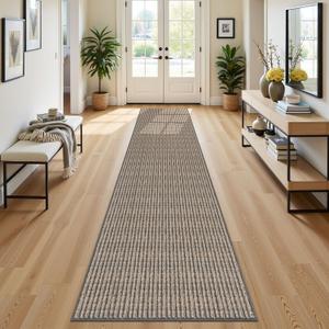 SHACOS Runner Rugs for Hallway 2x8 Ft Rubber Backed Non Slip Kitchen Runner Rug Floor Mat, Stain Resistant Entryway Rugs Indoor Carpet Runners for Bathroom Laundry Living Room, Coffee