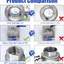 1 Inch Ball Valve, Premium Heavy Duty 304 Stainless Steel Full Port Forged NPT 1" Ball Valve for Water Oil and Gas with Long Handle Shut Off Switch, 1000 WOG (2 pieces, FNPT to FNPT)